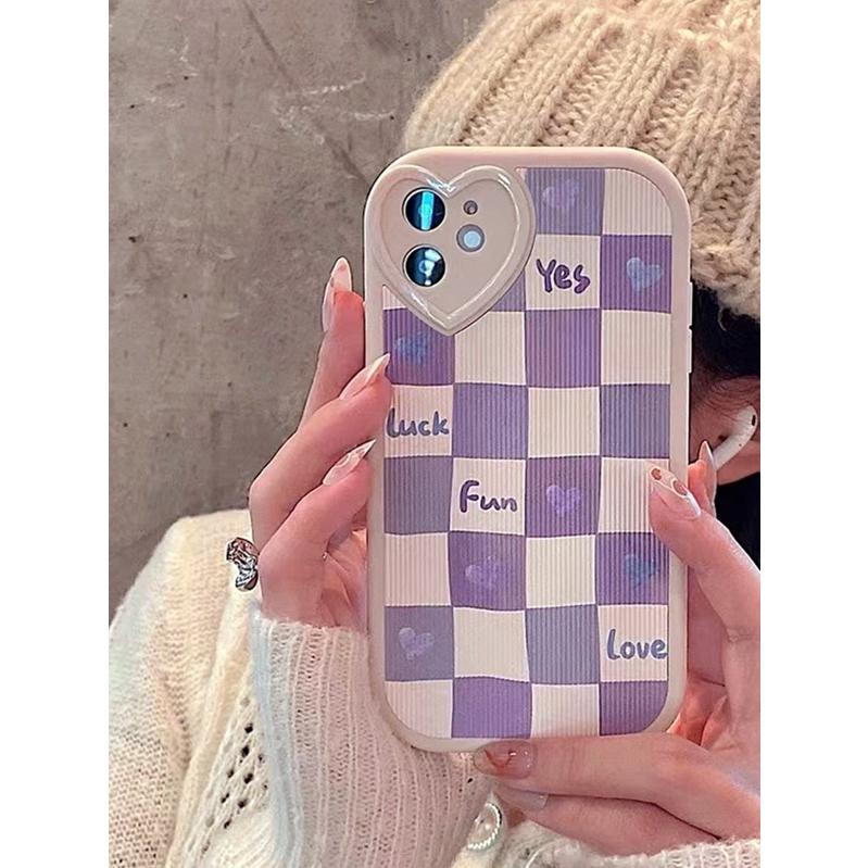 携帯アクセサリー スマホケース ハートパターン チェック柄 スマホケース Iphone アイフォン スマホケース Se Ec Studio 通販 Yahoo ショッピング