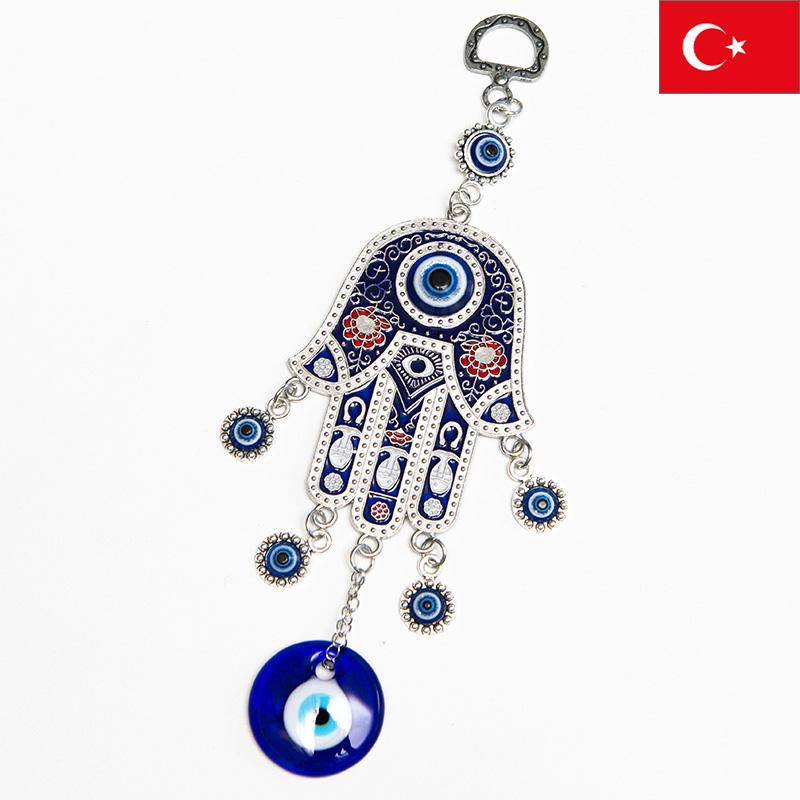 ハムサ＆ナザールボンジュウ付ドア壁飾り 中東二大魔除け khamsa