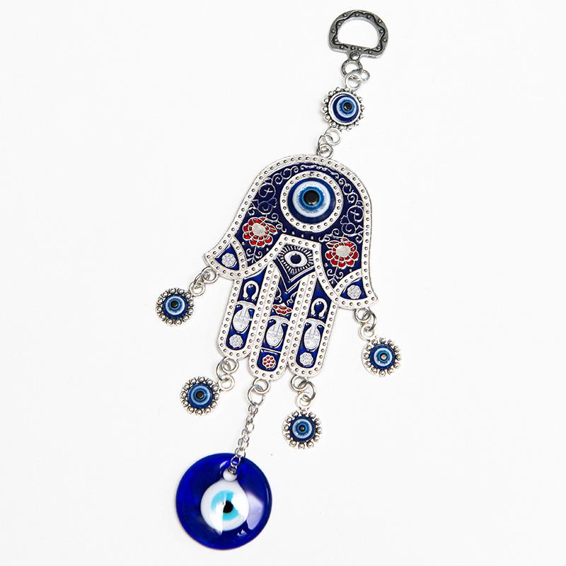 ハムサ＆ナザールボンジュウ付ドア壁飾り 中東二大魔除け khamsa