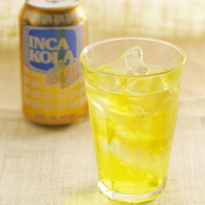 貴重★1985年★コカコーラ★enjoyエンジョイ★ゴールド金色★エナメル七宝製 インカコーラ 355ml×24本セット Inca Kola Golden ゴールデンコーラ 缶