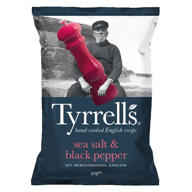 Tyrrell's ティレル ポテトチップス シーソルト＆ブラックペッパー 40g