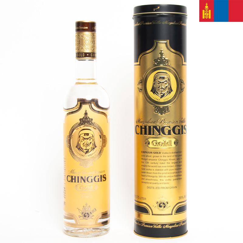CHINGGIS Gold チンギスゴールドウォッカ 750ml 缶ケース入り モンゴル