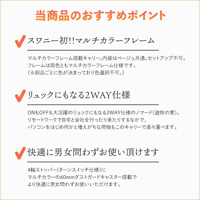 SWANY（スワニー） キャリーバッグ ノマード L21 D-531 4輪ストッパー