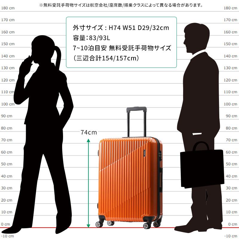 [エース] スーツケース サイズ 7~10泊 83L/93L(拡張時) Ace エース ACE クレスタ スーツケース 83-93L 06318 7泊 10泊
