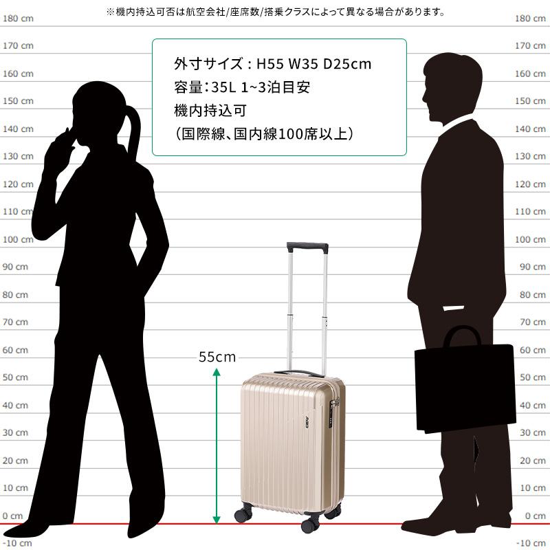 Ace（エース） クレスタ2 スーツケース 35L 06936 2泊 3泊 ファスナー