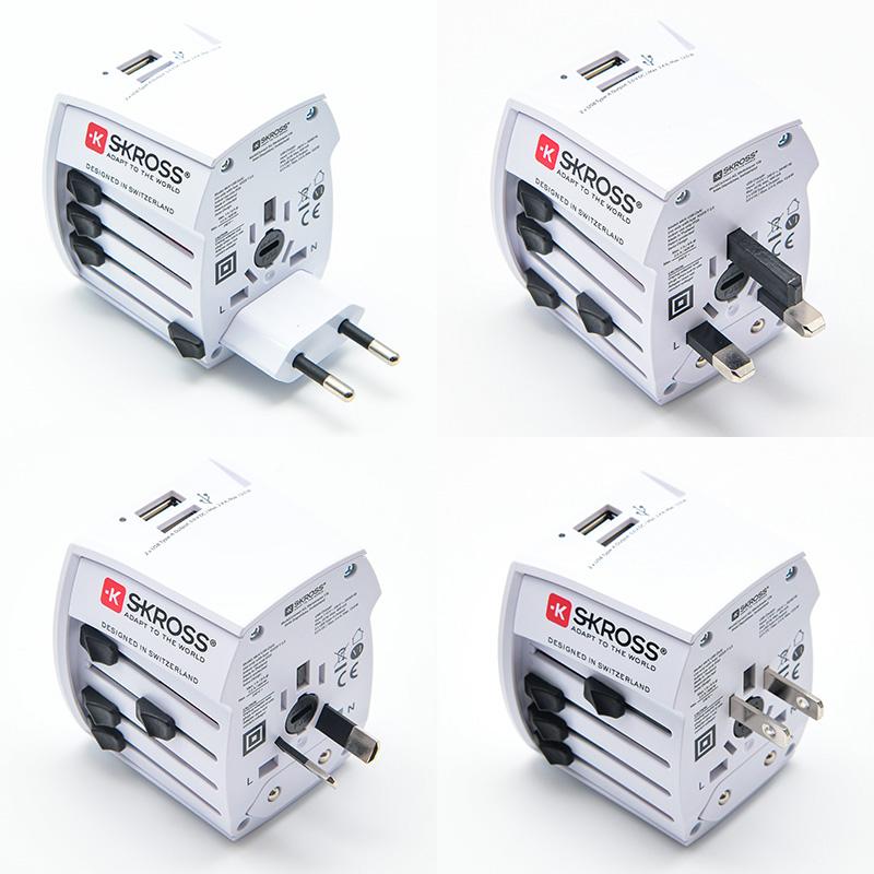 SKROSS MUV USB-2A USB2ポート搭載 変換プラグ 海外対応電源アダプタ