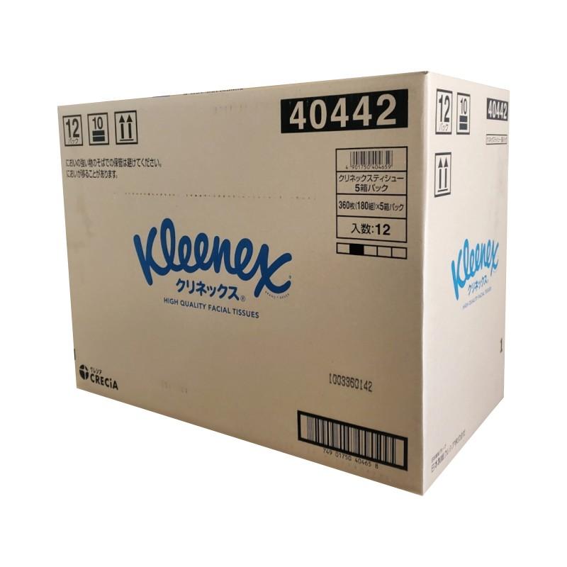 クリネックス ボックスティッシュ ティシュー 360枚180組 1ケース60箱
