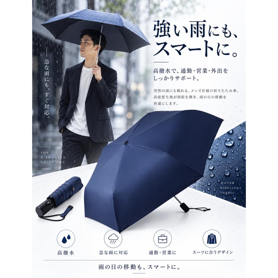 日傘 メンズ 軽量 完全遮光 自動開閉 折りたたみ 晴雨兼用 UVカット99.9％ 遮光率100% 男女兼用 折り畳み傘  爆買 | tobest | 05