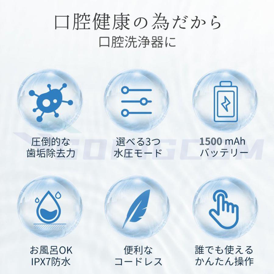 口腔洗浄器 ジェットウォッシャー 歯垢除去 日本製 電動 口内洗浄機 ウォーターピック 歯ブラシ IPX7防水 水流洗浄 強弱切り USB 日本語取扱説明書付 母の日｜ecaozorastore｜03