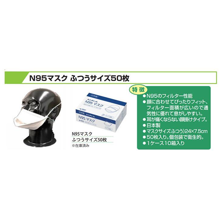 ケース販売 ユニ・チャーム N95マスク / 56676 ふつうサイズ ダックビルタイプ 50枚入×10箱セット/ まとめ買い 業務用の画像