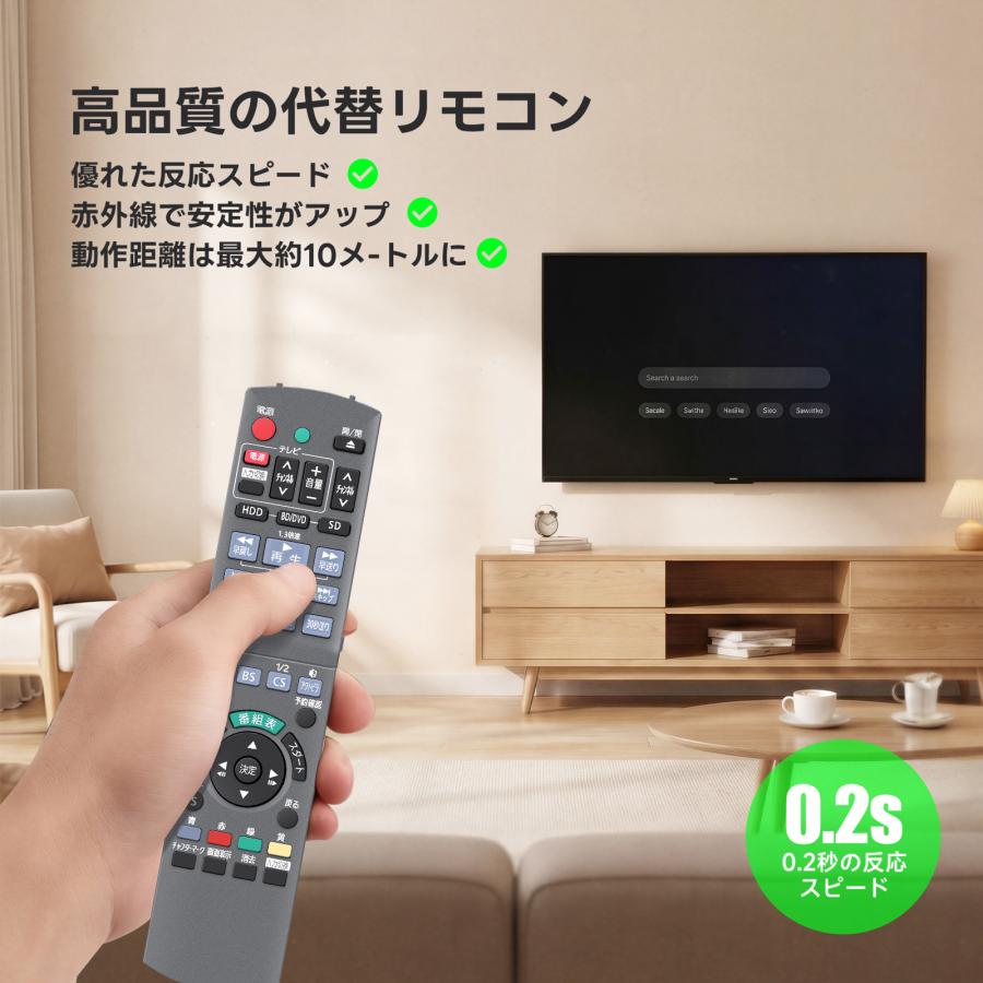 互換品 N2QAYB000649 for Panasonic パナソニック ブルーレイコーダー用リモコン DMR-BRT300-K対応 |  | 01