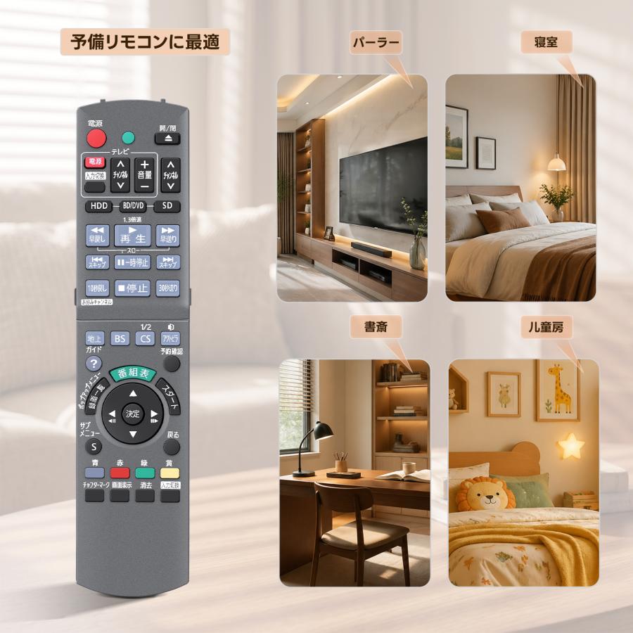 互換品 N2QAYB000649 for Panasonic パナソニック ブルーレイコーダー用リモコン DMR-BRT300-K対応 |  | 06