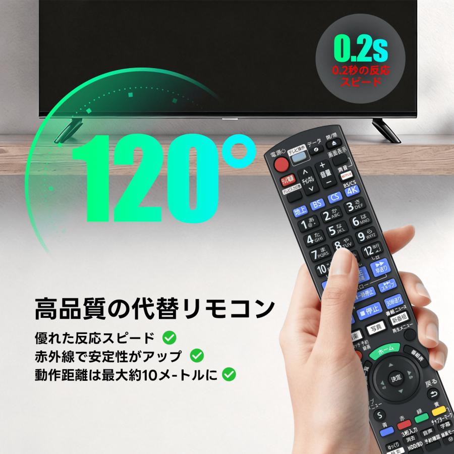 互換品 N2QAYB001267 for Panasonic パナソニック レコーダーリモコン N2QAYB001223の後継品  DMR-4CT201 DMR-4CT301 DMR-4CT401 DMR-4CW101 DMR-4CW201など |  | 04