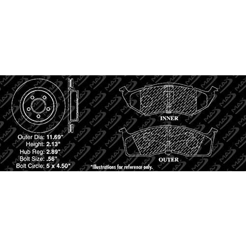 新品正規品 【フロント】 カーボンセラミックパッド付Max Brakes Elite XDSローターKT 026381