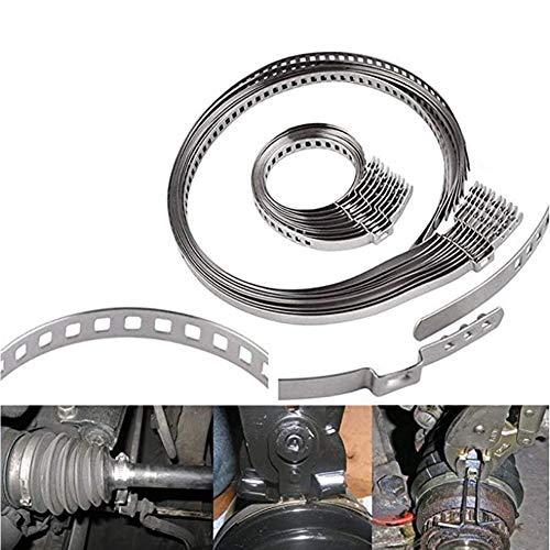 60個 ユニバーサル 調節可能 ドライブシャフト AXLE CVジョイント ブーツ クリンプ クランプ キット ステンレススチール (30個