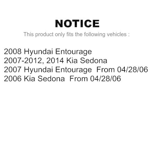原価 トランジットオート-フロントリアディスクブレーキローターとセミメタリックパッドキットKia Sedona Hyundai Entourage K 8 S-101312用