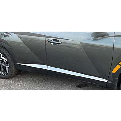 在庫品限り URP Fits for Hyundai New Tucson 2021 2022 Door Side Sill Molding Trim Guard Cover Silver