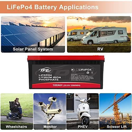 うファッション Lifepo 4電池24 V 100 AH、ディープサイクルリン酸リチウム電池、BMS内蔵充電式リチウム鉄電池4000+RV、マリン、キャンプ、ボート、太陽光発電などのライフ