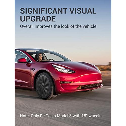 完動品 BASENOR 2017-2023テスラモデル3ホイールカバー18インチハブキャップホイールハブキャップOEMリムプロテクターカバー交換用マットブラックハブキャップ外装 【QGW1581526590】(55565円)