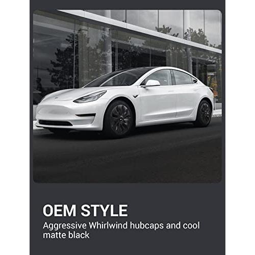 完動品 BASENOR 2017-2023テスラモデル3ホイールカバー18インチハブキャップホイールハブキャップOEMリムプロテクターカバー交換用マットブラックハブキャップ外装 【QGW1581526590】(55565円)