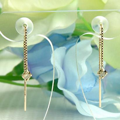キラキラshop  ゆらゆら  チェーン  ダイヤピアス   K18PG キラキラshop ゆらゆら チェーン ダイヤピアス K18PG 楽天市場
