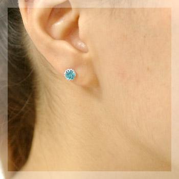 Pt900ブルートパーズオーバル型ピアス Pt900ブルートパーズオーバル型ピアス