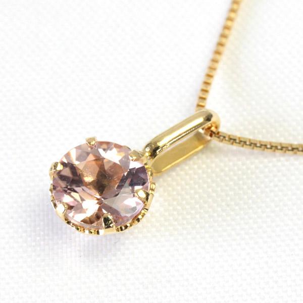 ペンダントトップ モルガナイト レディース 18金ピンクゴールド 18k K18PG ゴールド 5.0mm 【１点限り】の画像
