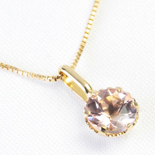 ペンダントトップ モルガナイト レディース 18金ピンクゴールド 18k K18PG ゴールド 5.0mm 【１点限り】の画像