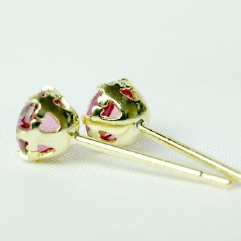 ピアス レディース トパーズ プラチナ pt900 18金 18k K18 14k ゴールド ブレージングレッド 4.0mmの画像