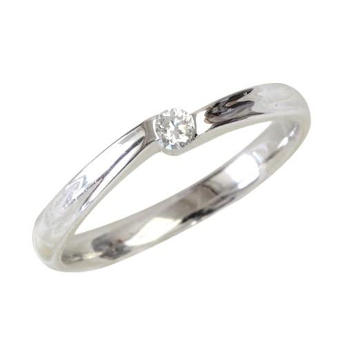 ダイヤモンドリング ダイヤ レディース 指輪 18金 18k K18 ゴールド 0.07ct カラット H&C 鑑別書付きの画像