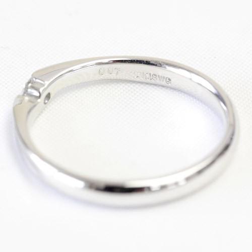 ダイヤモンドリング ダイヤ レディース 指輪 18金 18k K18 ゴールド 0.07ct カラット H&C 鑑別書付きの画像