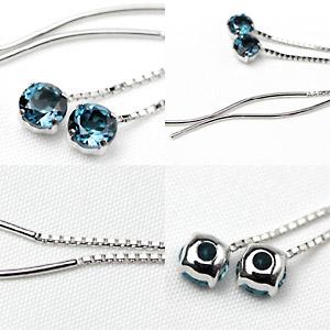 ピアス レディース トパーズ 揺れる 18金 18k K18 K14 ゴールド