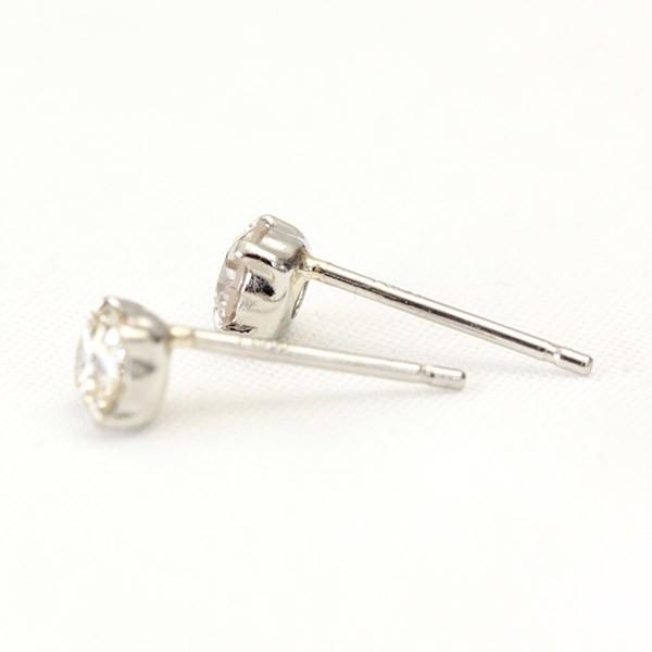 ダイヤモンド ピアス 一粒 ダイヤ レディース プラチナ Pt900 0.4ct ダイヤピアス 四本爪 シャンパンカラー ブラウンダイヤモンドの画像