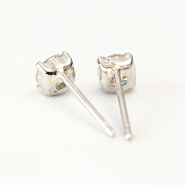 ダイヤモンド ピアス 一粒 ダイヤ レディース プラチナ Pt900 0.4ct ダイヤピアス 四本爪 シャンパンカラー ブラウンダイヤモンドの画像