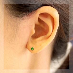 ピアス ガーネット プラチナ pt900 グリーンガーネット 3.0mm