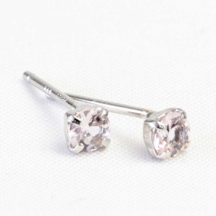 ピアス レディース モルガナイト プラチナ Pt900 4月 ピンクアクア