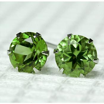 プラチナ ペリドットピアス ピアス アップルグリーンペリドット 5.0mm 