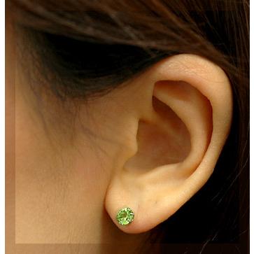 プラチナ ペリドットピアス ピアス アップルグリーンペリドット 5.0mm 