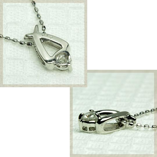 ダイヤモンド ダイヤ ネックレス 一粒 H＆C レディース 18金 18k K18 0.1ct カラットの画像