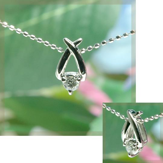 ダイヤモンド ダイヤ ネックレス 一粒 H＆C レディース 18金 18k K18 0.1ct カラットの画像