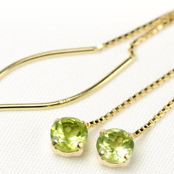 スフェーン ピアス レディース 揺れる 18k k18 k14 18金 アメリカン 