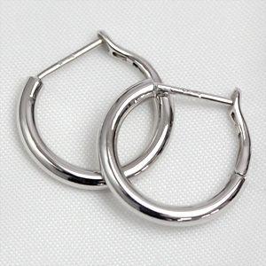 フープピアス ピアス レディース 18k k18 K14WG 2.0mm×15mm バネ式 輪っか 石なし 地金 小さめ 日本製 1ペア 両耳用(14538円)