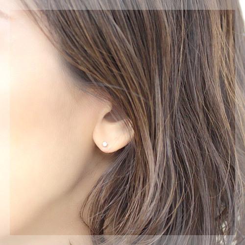 ピアス ダイヤモンド 一粒 レディース プラチナ pt900 ダイヤ ブラウン