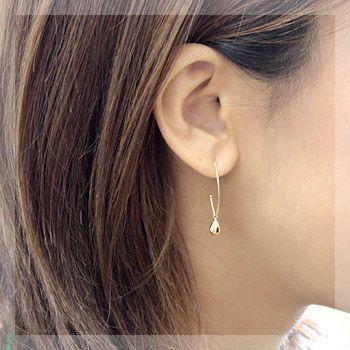 ピアス レディース 揺れる 18金 18k K18 K14WG ゴールド ティア 