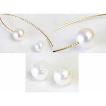 ピアス K18 18金 アコヤパール アメリカンピアス フックピアス あこや 