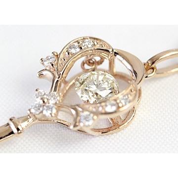 ダイヤモンド ネックレス レディース ダイヤネックレス 18金 18k K18 ダンシングストーン 揺れる 0.25ct カラット 鍵 キー Bデザインの画像