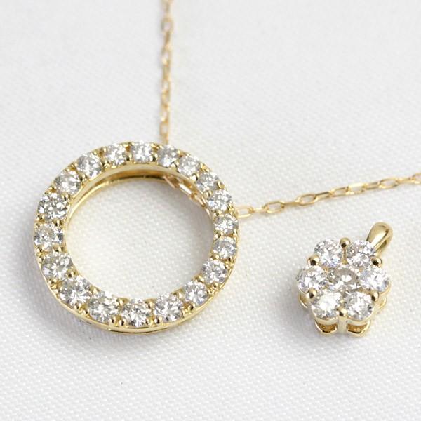 ダイヤモンド ネックレス レディース ダイヤネックレス 18金 18k K18