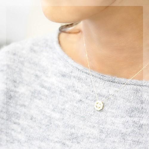 ダイヤモンド ネックレス レディース ダイヤネックレス 18金 18k K18 0.5ct オクタゴンデザインの画像