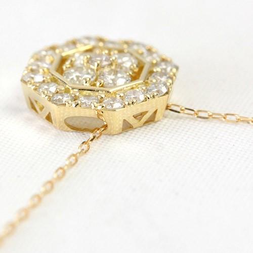 ダイヤモンド ネックレス レディース ダイヤネックレス 18金 18k K18 0.5ct オクタゴンデザインの画像