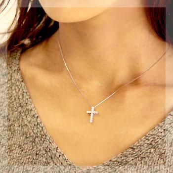 ダイヤモンド ダイヤ ネックレス レディース プラチナ pt900 0.5ct カラット クロス 十字架の画像